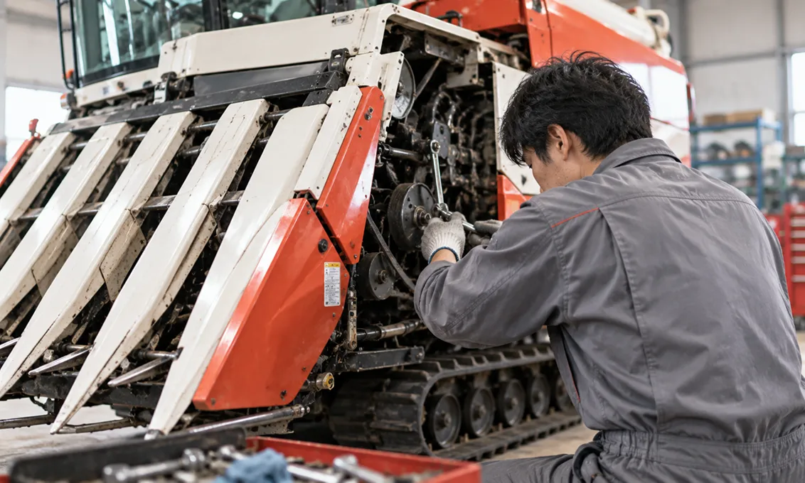自社の専任メカニックによる農機具の修理
